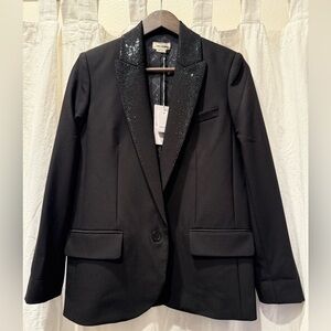 Zadig & Voltaire Black Blazer with Sequin Lapel
